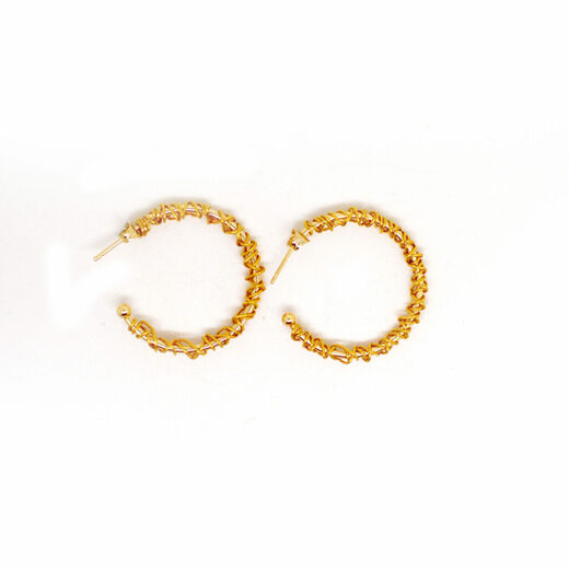 Gold wire wrapped Aurora hoop earrings by Black & Sigi